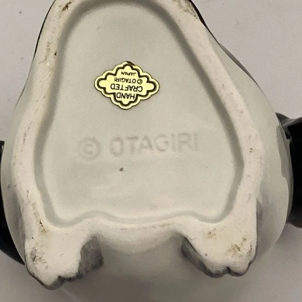 OTAGIRI Penguin Ceramic Figurine Music Trinket Box Japan Wind Up Musical‎ Vtg